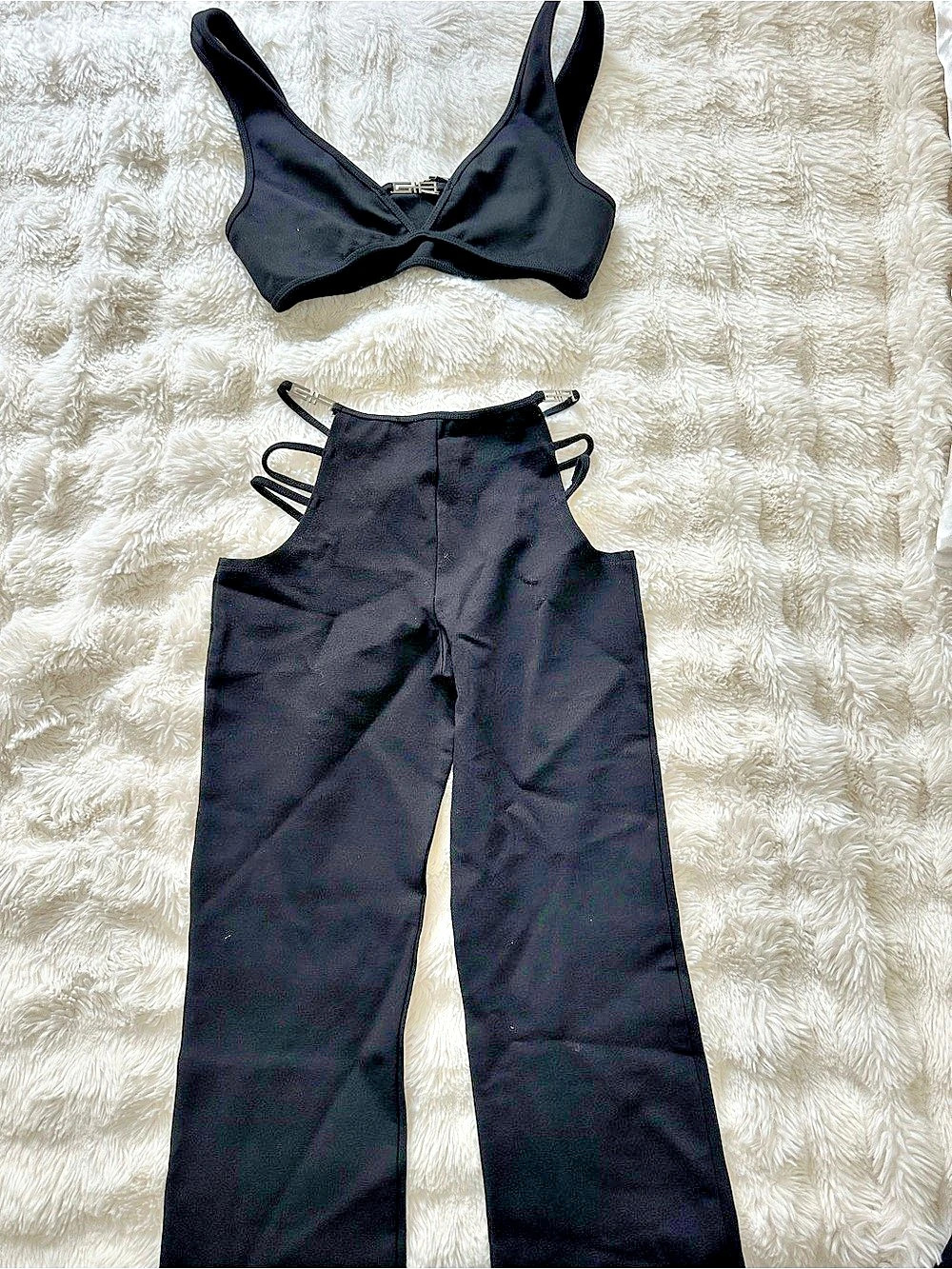 I.AM.GIA Black Cutout Jumpsuit Set Size Medium Like New